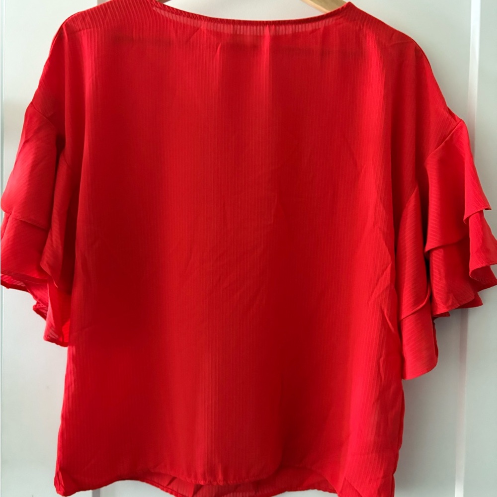 H&M Red Bell Sleeve Ruffled Blouse - Picture 4 of 4